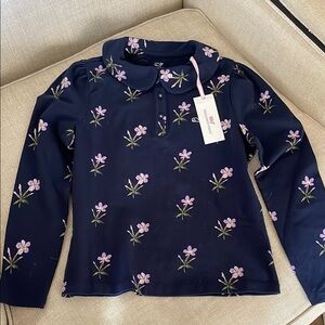 Vineyard Vines Navy and Purple Floral Kids Jersey